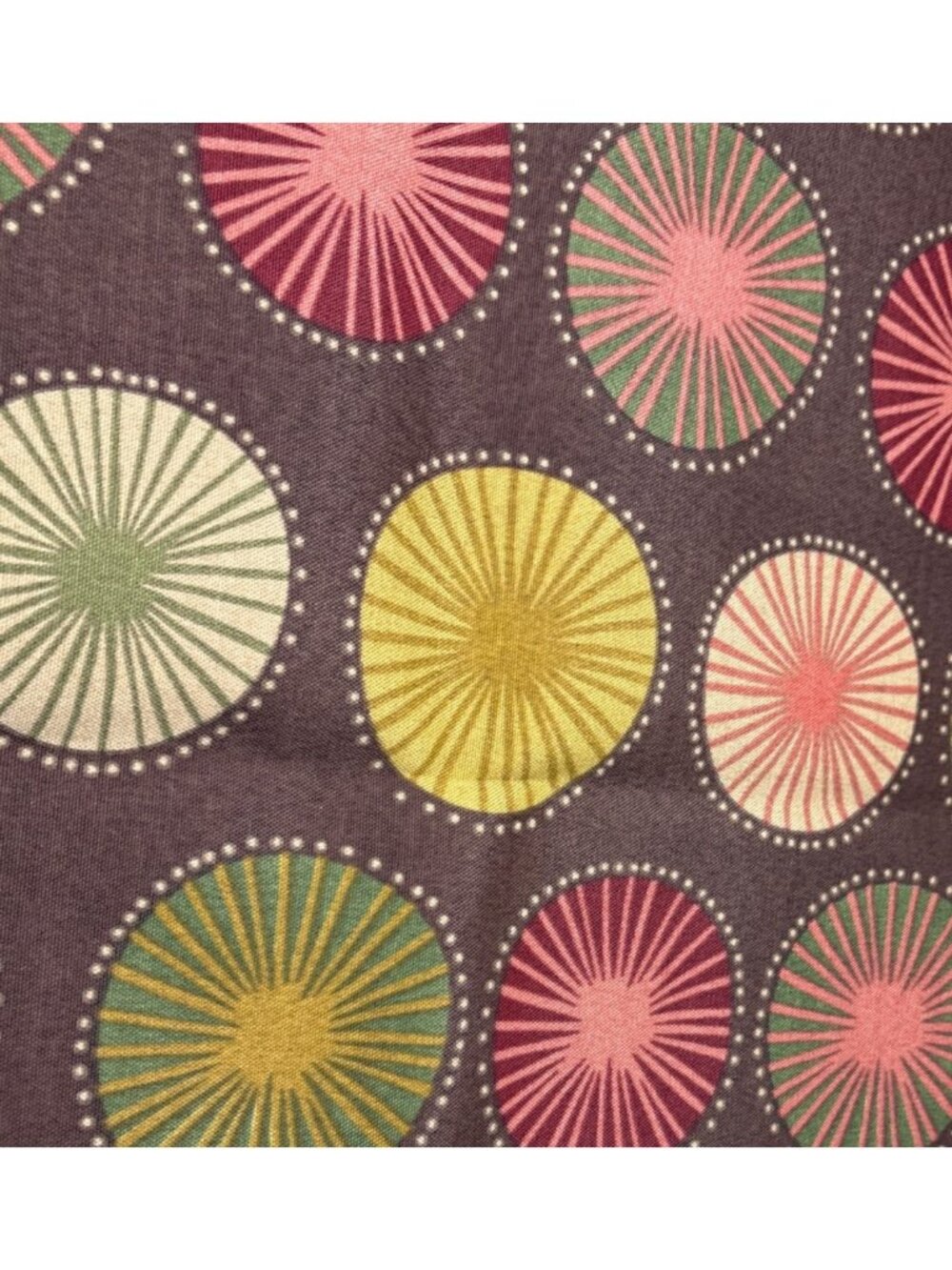 Fabric Textile Swatch Geometric Sunburst Pattern 20x39" Upholstery Drapery